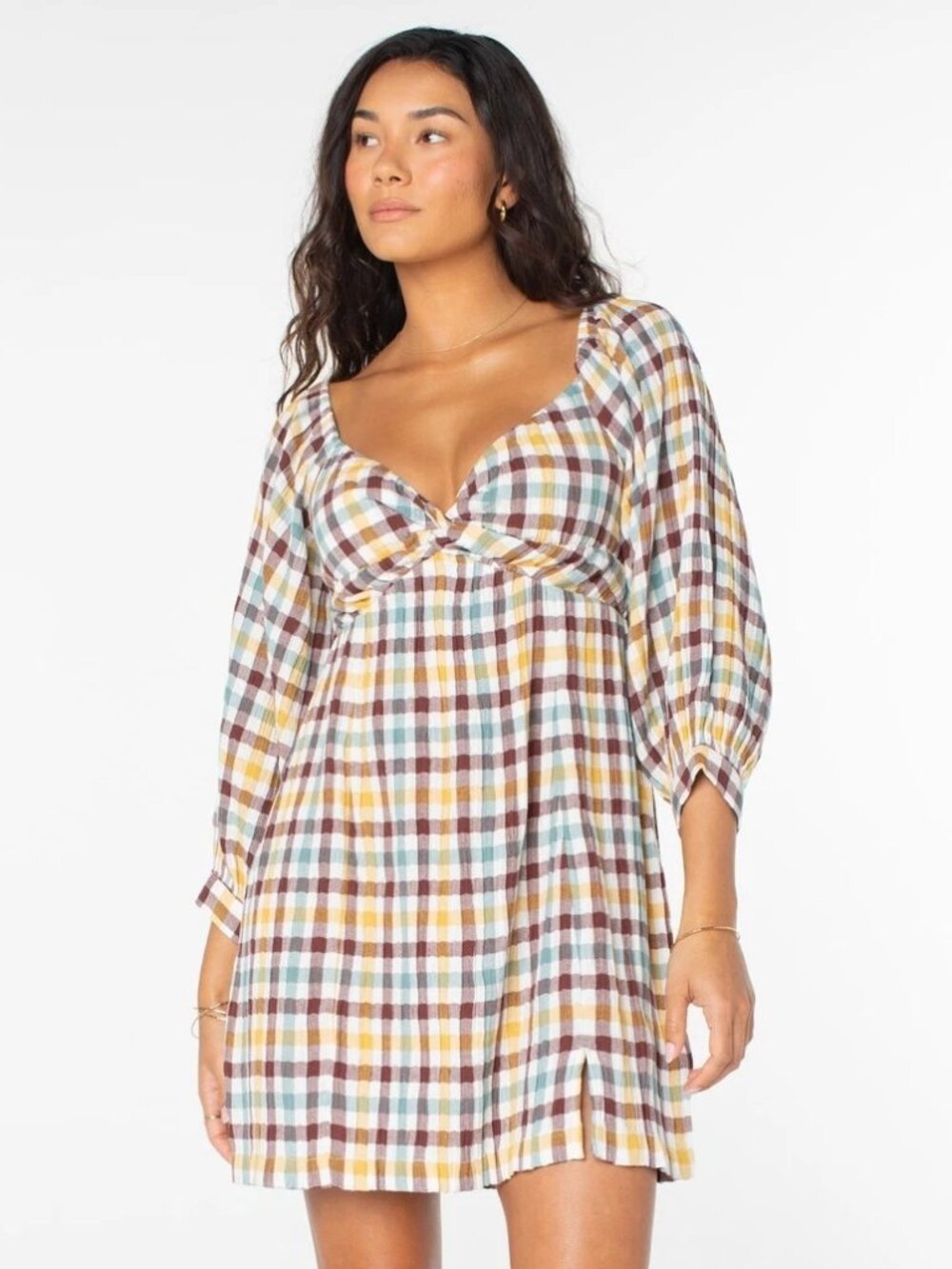 ROXY Moonlight Shores Plaid Dress Women's Small New with Tags